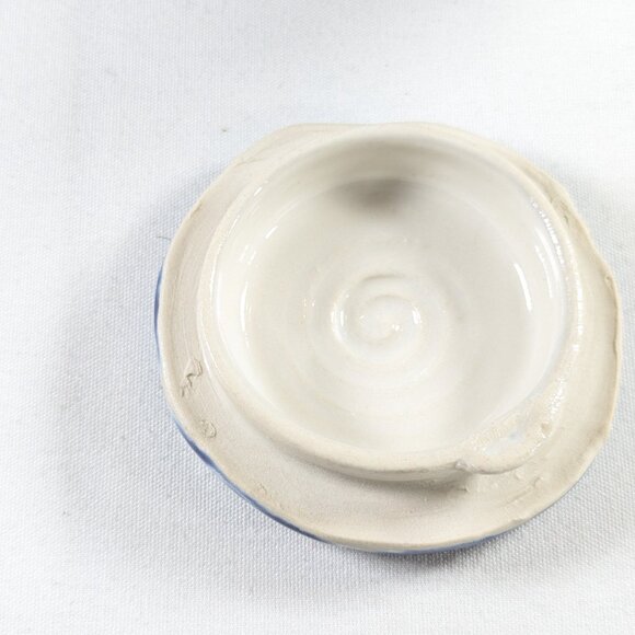 Sassy handmade teapot on stand, hand built ceramic tea pot summer clouds - Picture 7 of 15